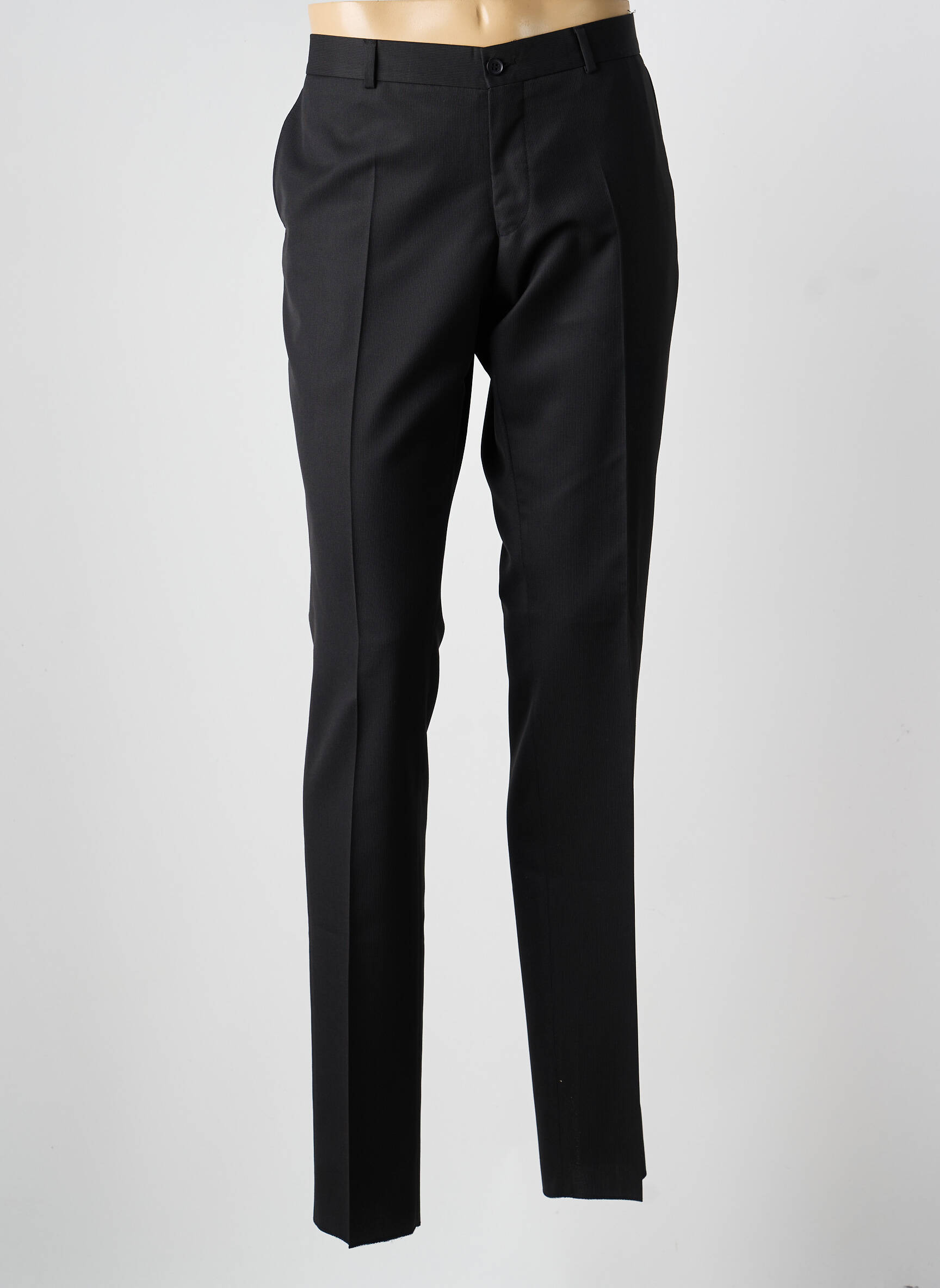 Pantalon slim fermeture zippée sous rabat boutonné taille normale noir ADRIANO STOZZI homme