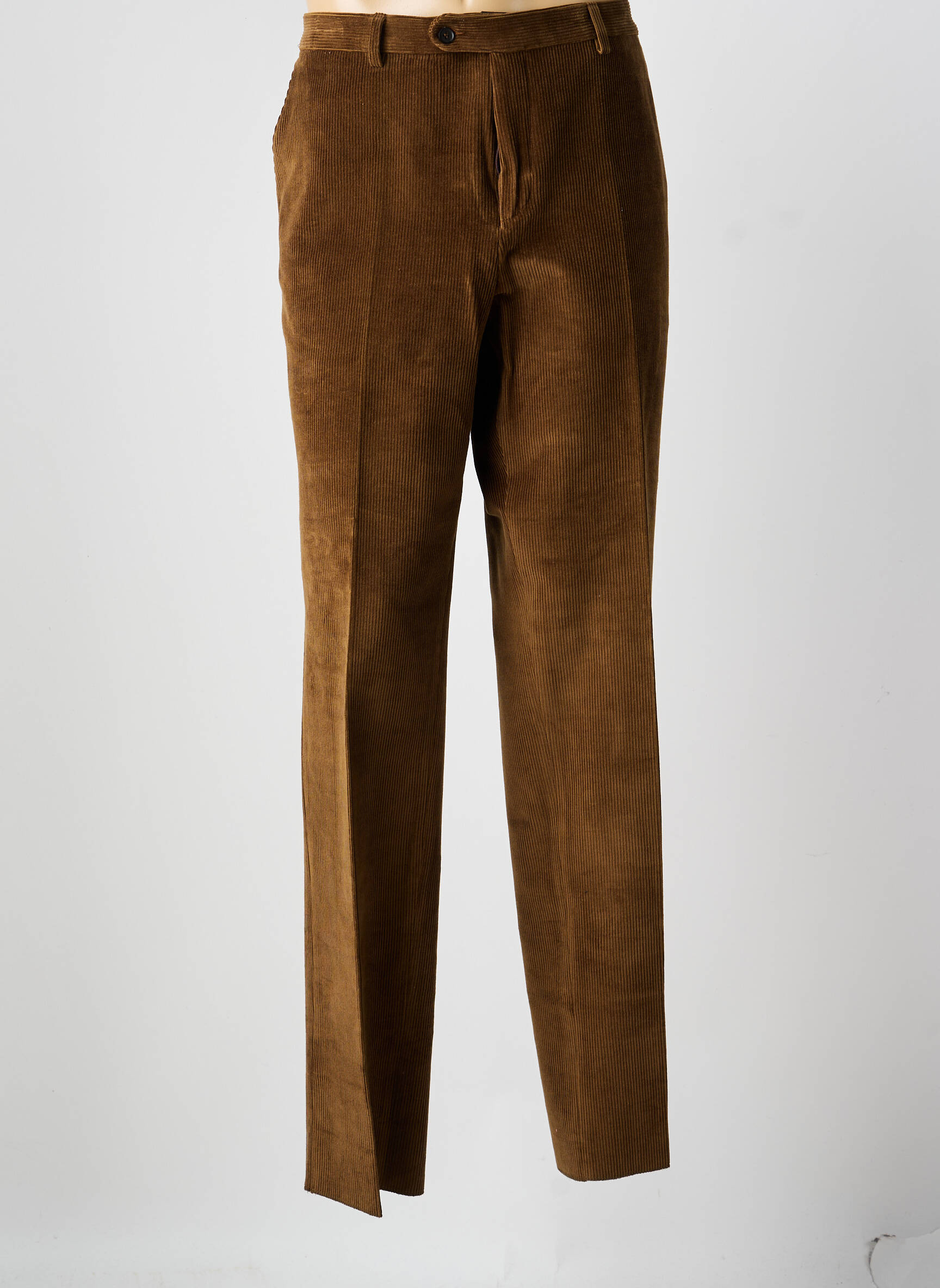 Pantalon slim tissage velours taille normale marron COSSERAT homme