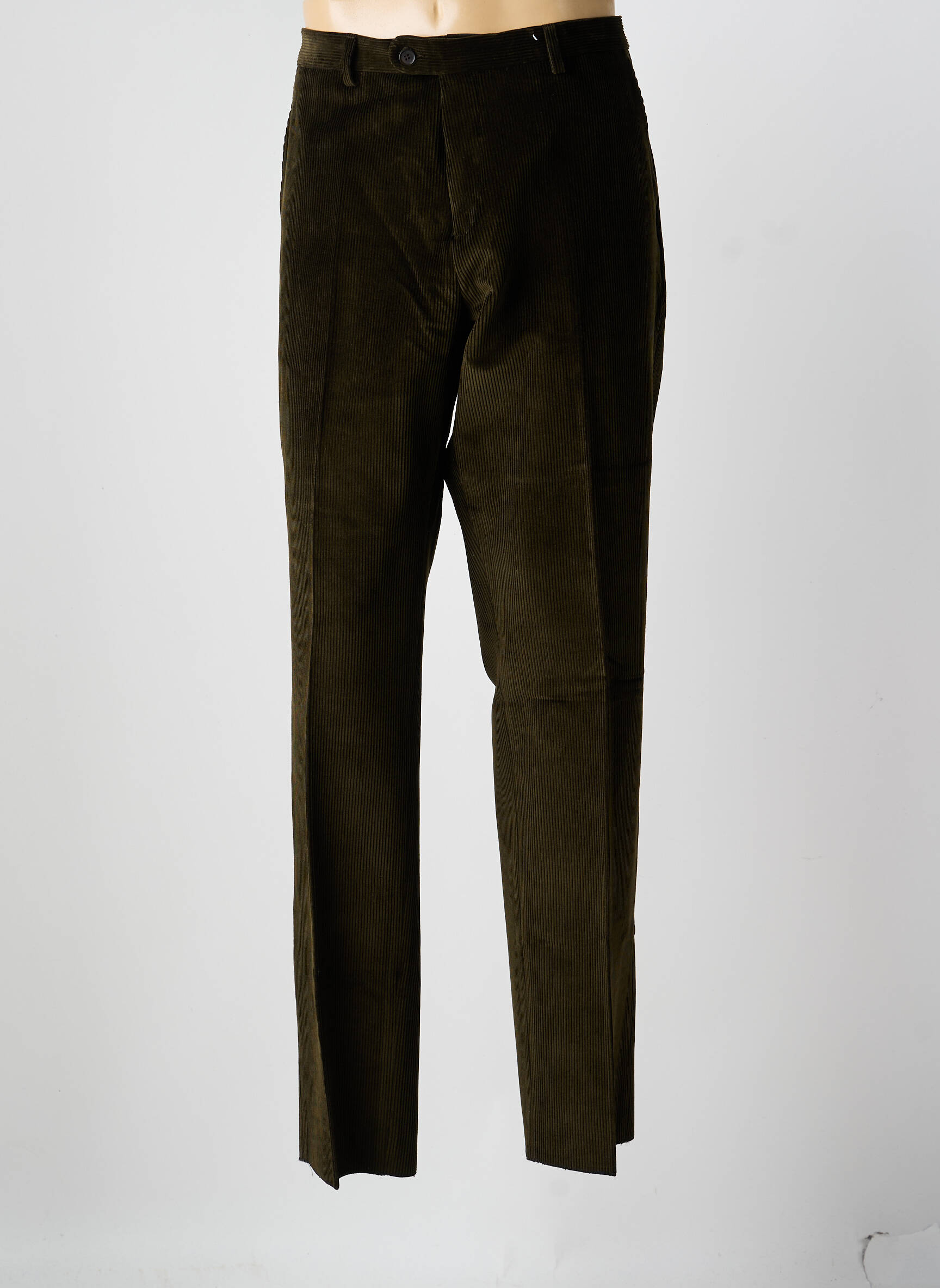 Pantalon slim tissage velours taille normale vert COSSERAT homme