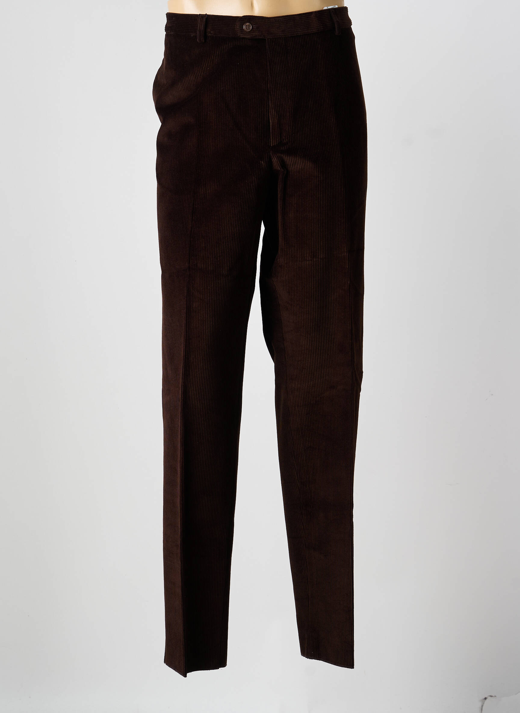 Pantalon slim tissage velours taille normale marron COSSERAT homme