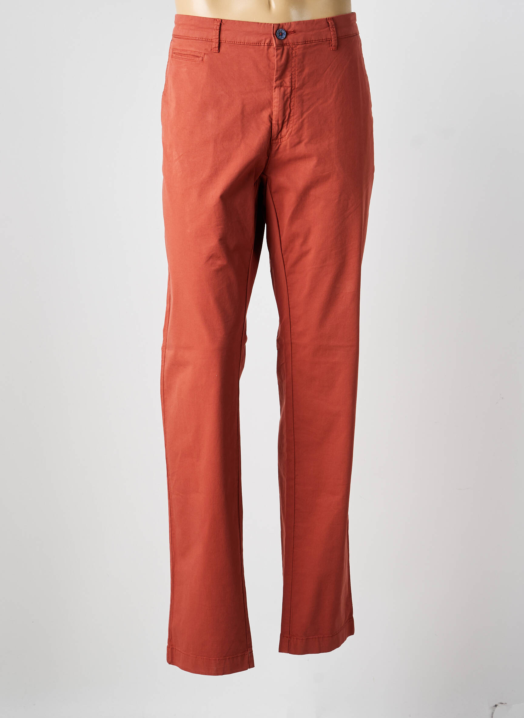 Pantalon chino tissage popeline taille normale orange EMYLE homme
