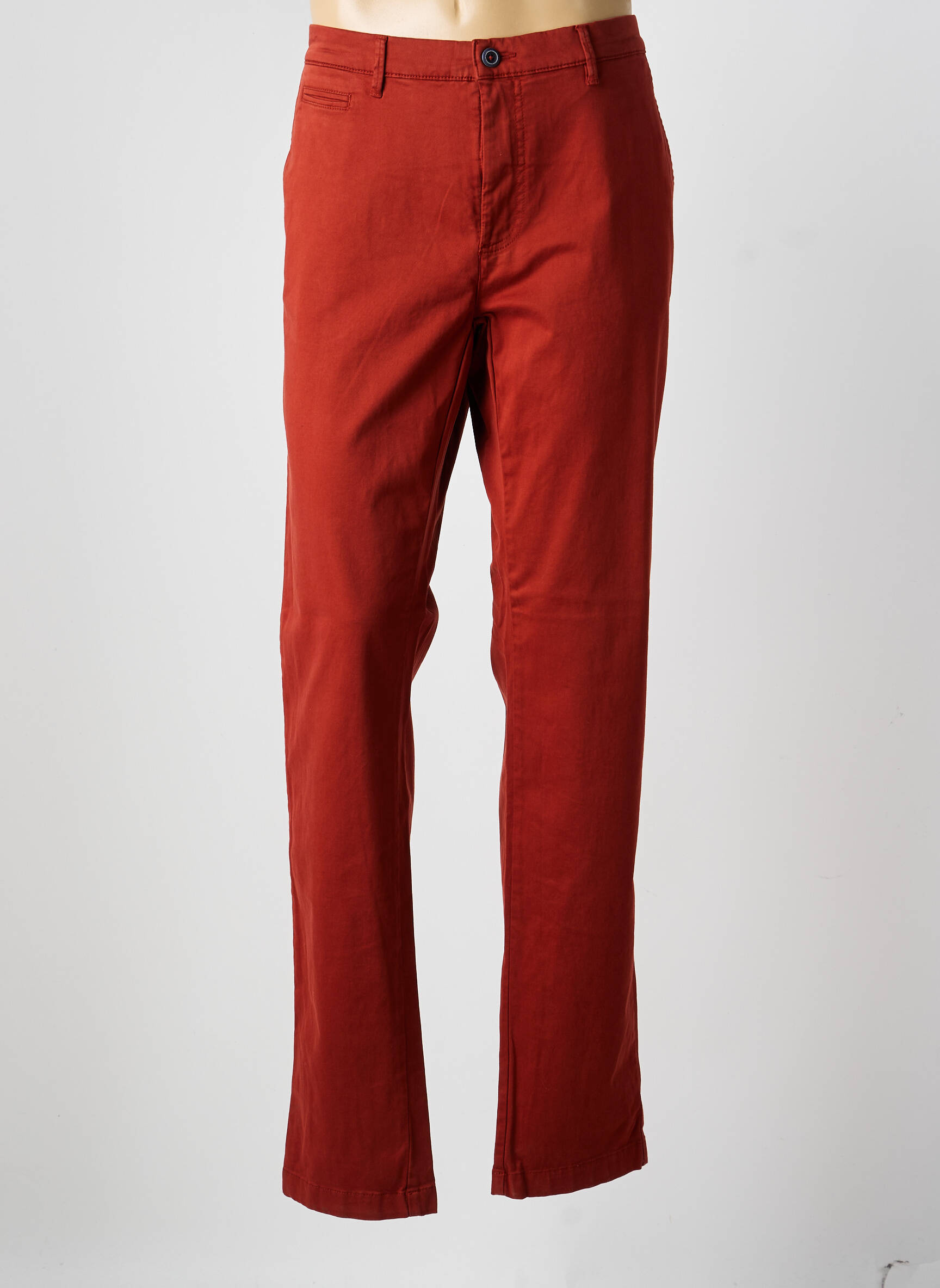 Pantalon chino tissage popeline taille normale orange EMYLE homme
