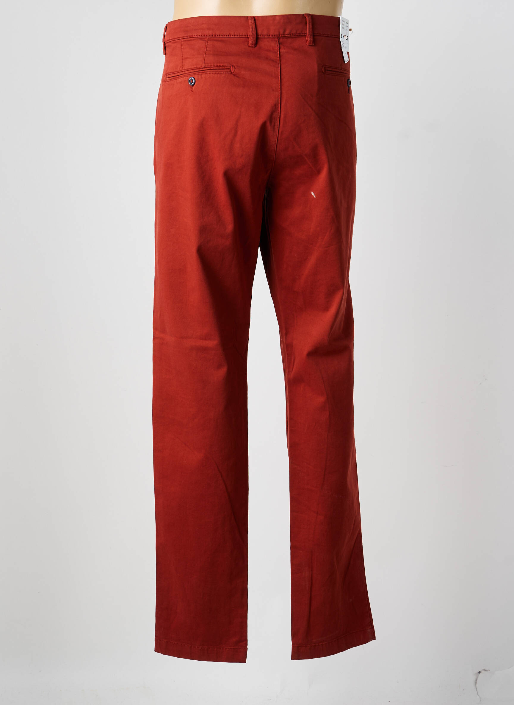 Pantalon chino tissage popeline taille normale orange EMYLE homme