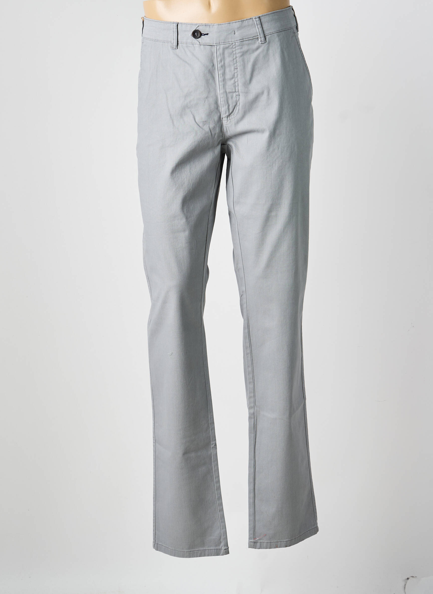 Pantalon chino tissage popeline taille normale gris EMYLE homme