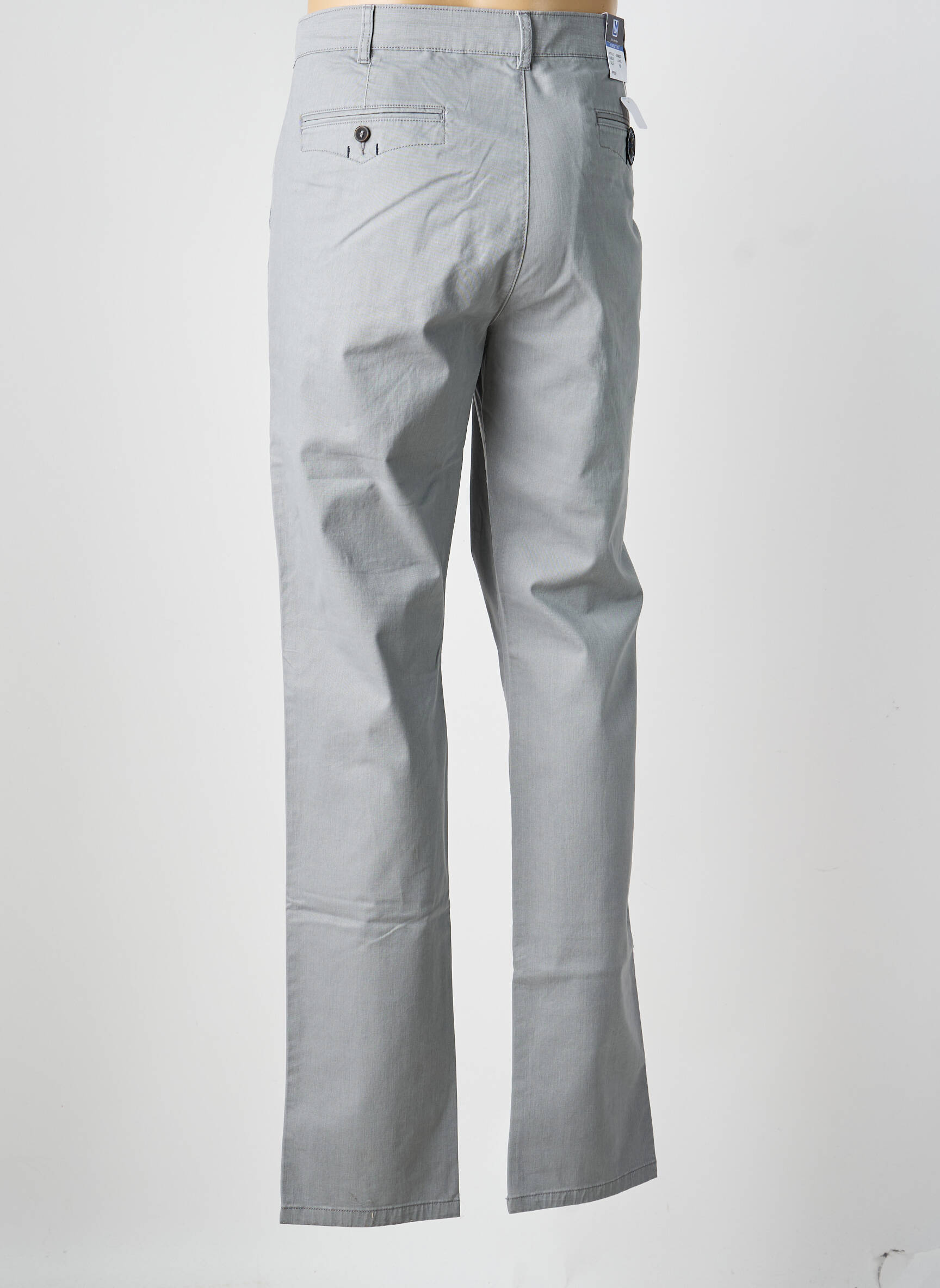 Pantalon chino tissage popeline taille normale gris EMYLE homme