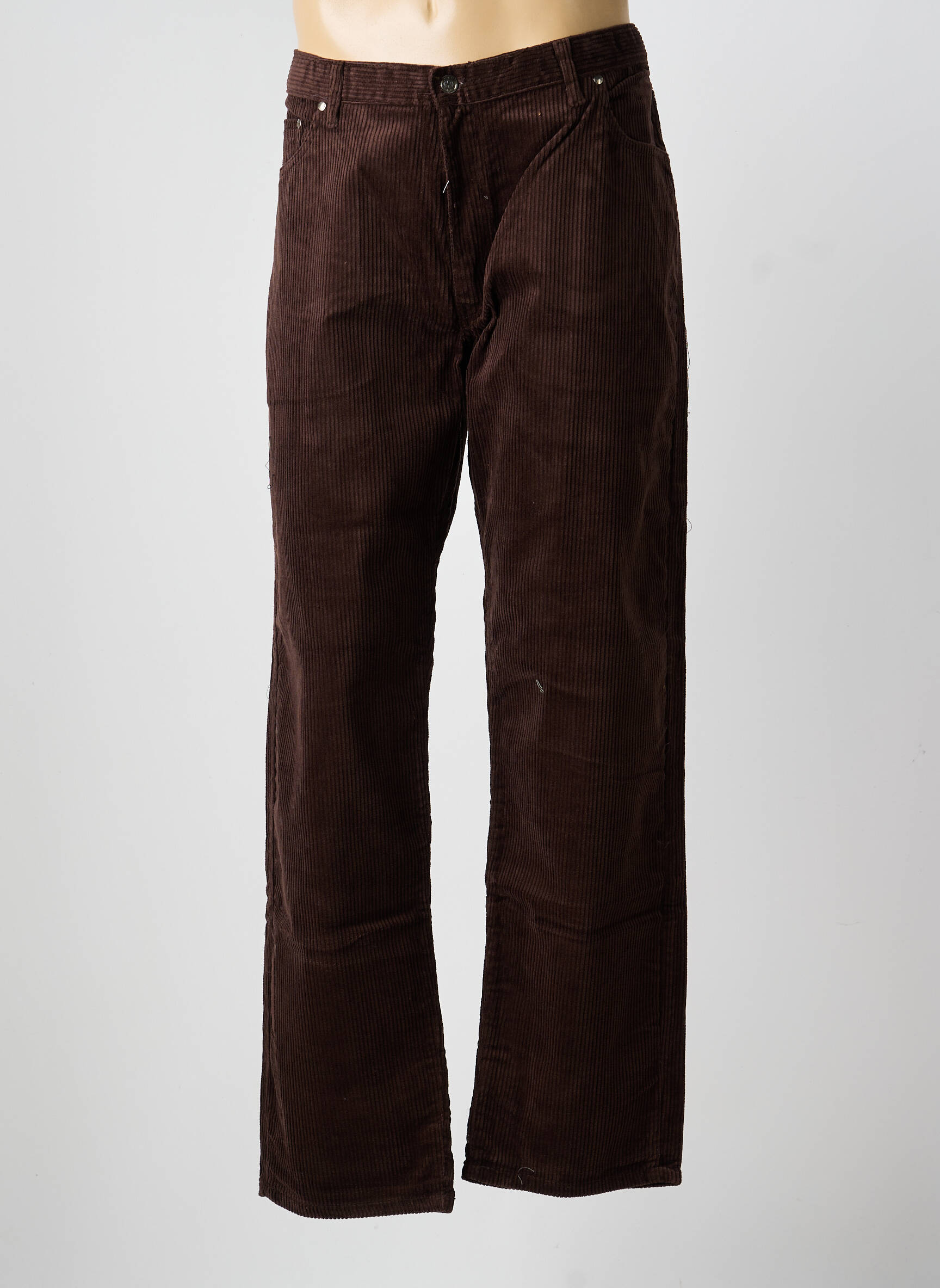 Pantalon droit stretch taille haute marron TRUCKMAN homme