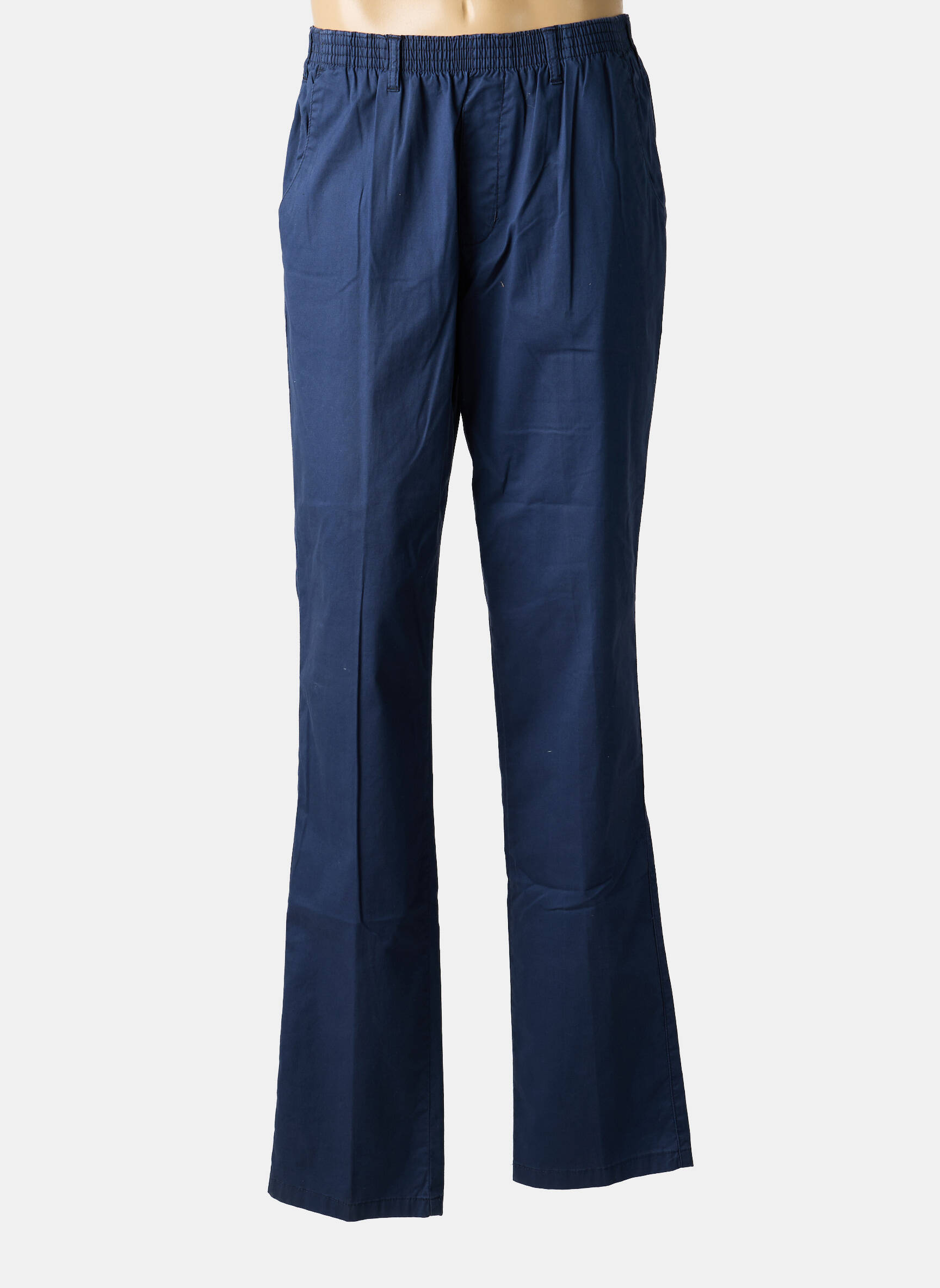 Pantalon chino tissage popeline taille normale bleu LUIGI MORINI homme