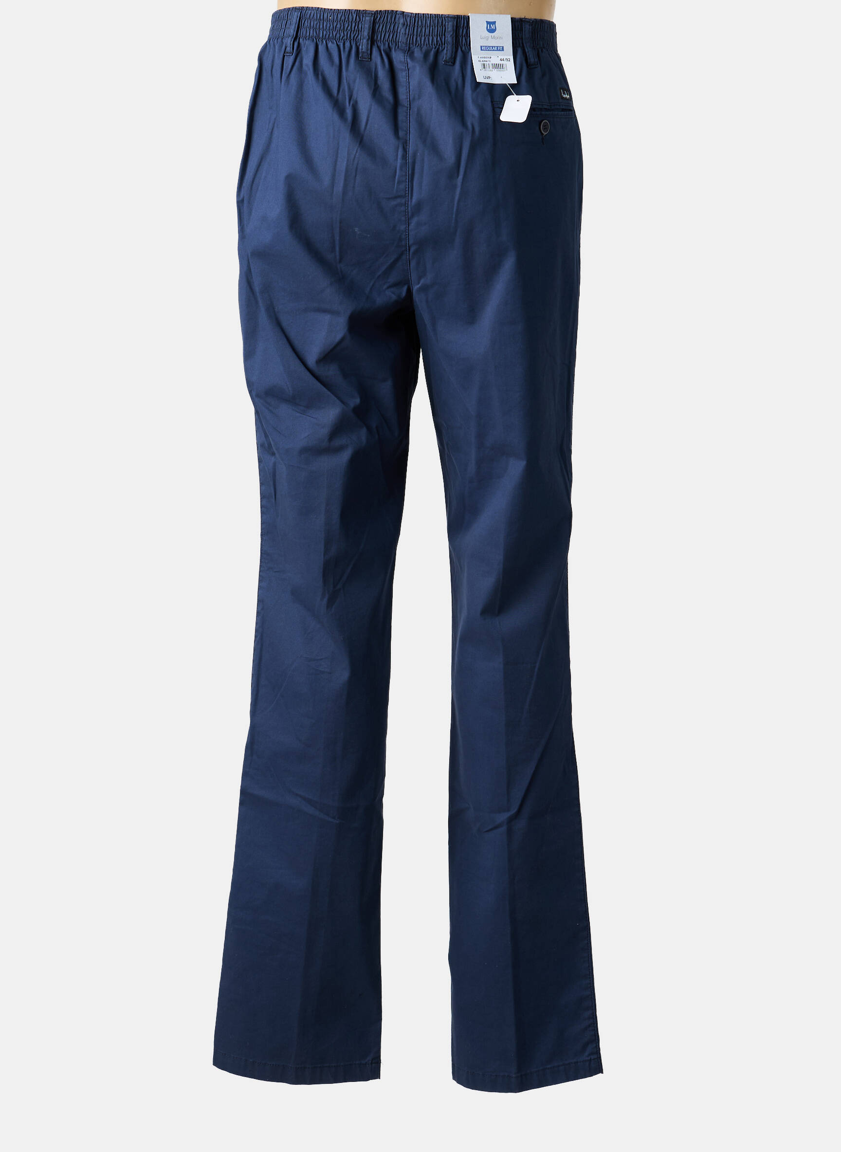 Pantalon chino tissage popeline taille normale bleu LUIGI MORINI homme