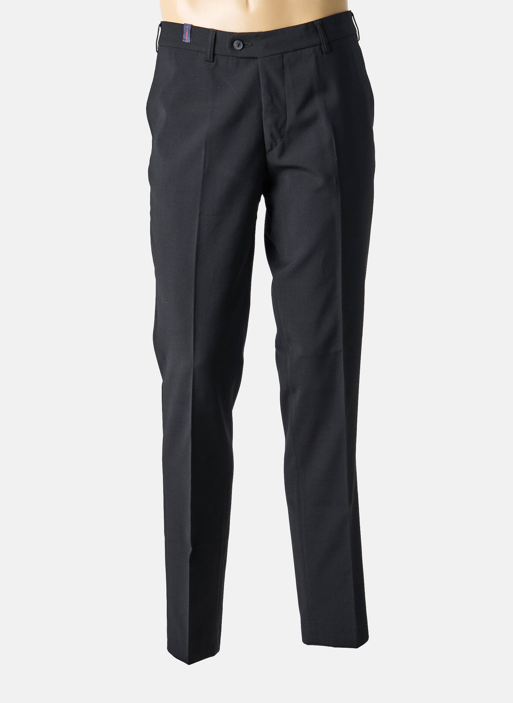 Pantalon slim fermeture zippée sous rabat boutonné taille normale noir SAN SIRO homme