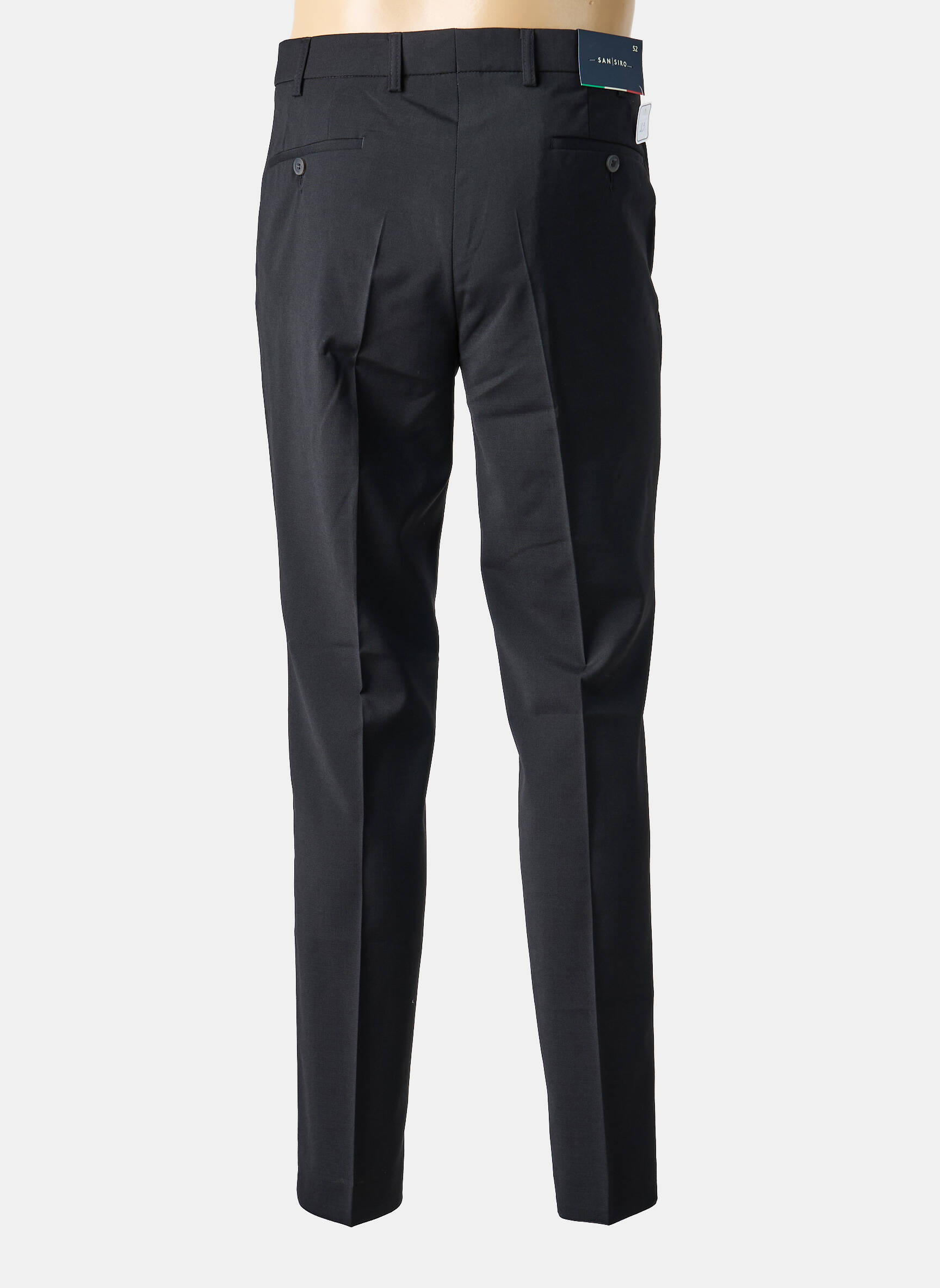 Pantalon slim fermeture zippée sous rabat boutonné taille normale noir SAN SIRO homme