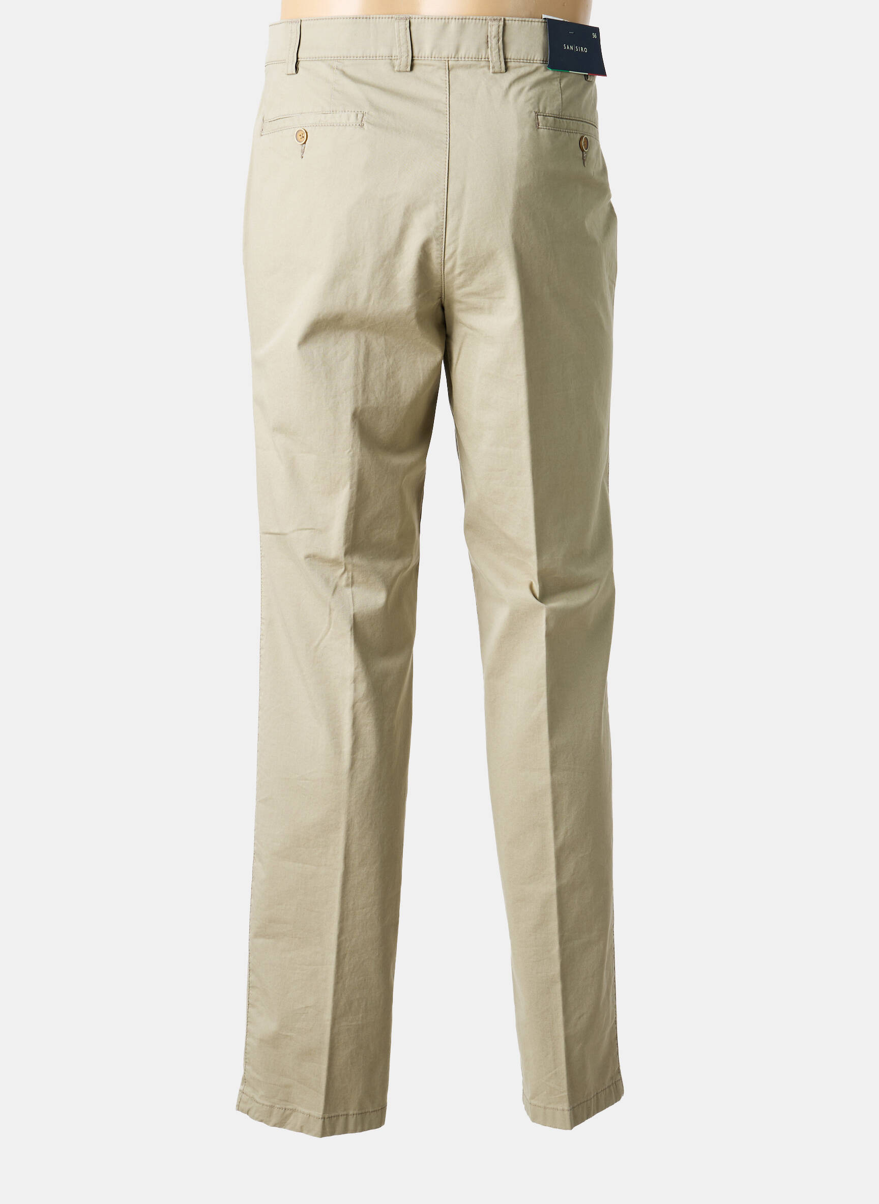 Pantalon chino tissage popeline taille normale beige SAN SIRO homme
