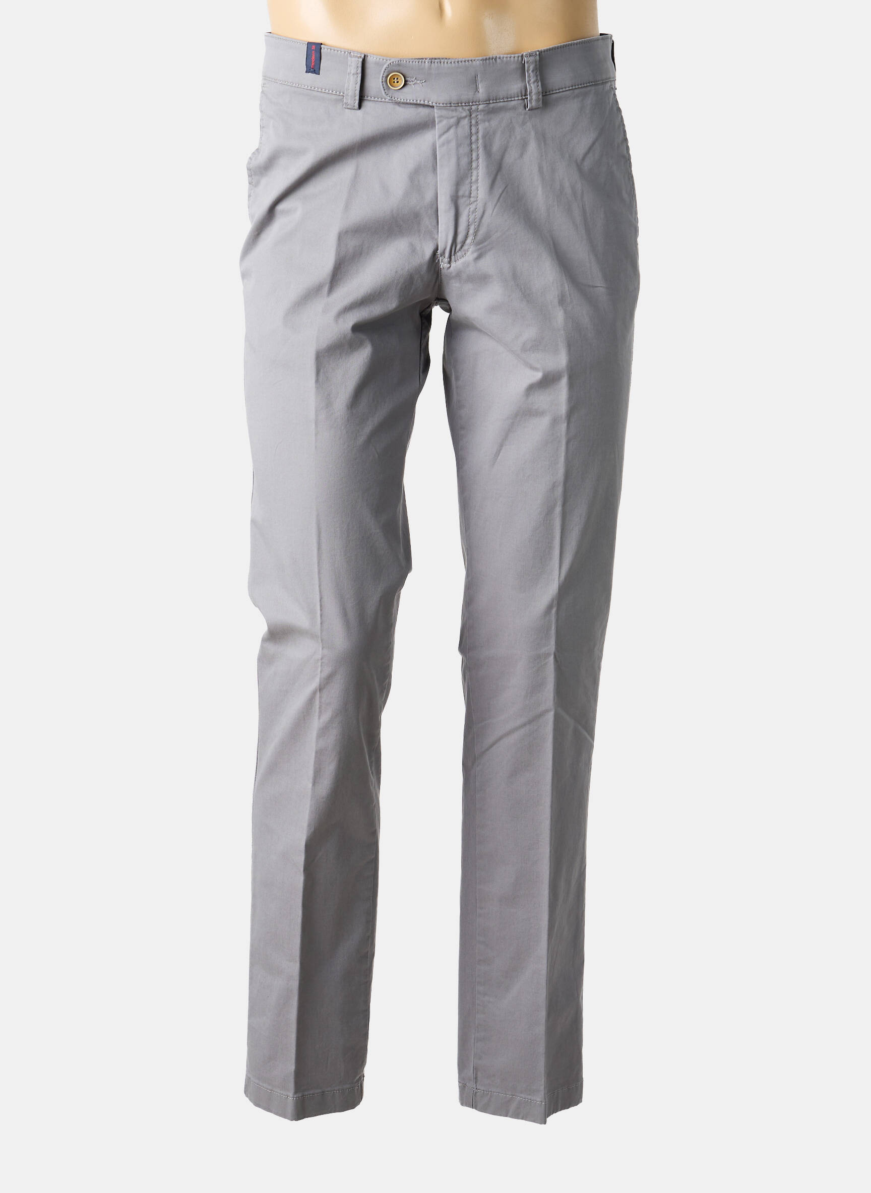Pantalon chino tissage popeline taille normale gris SAN SIRO homme