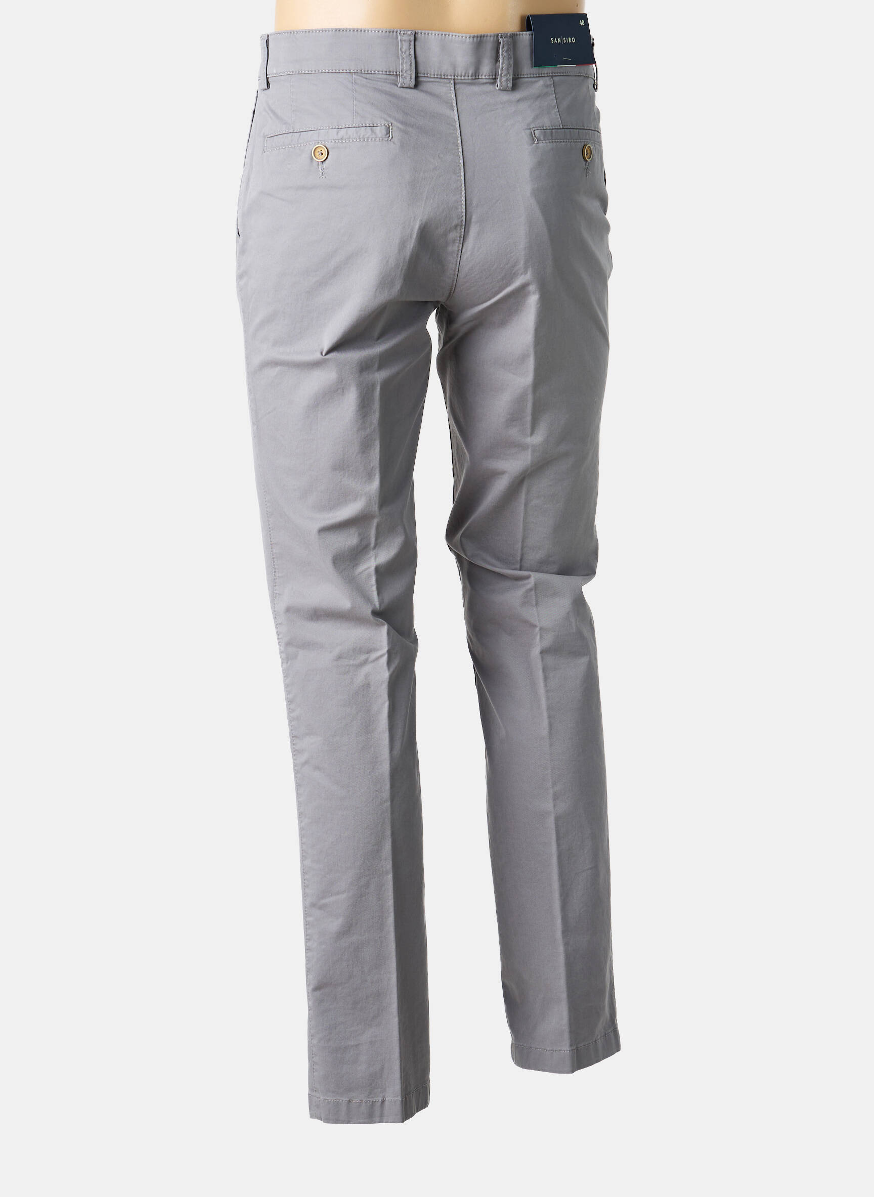 Pantalon chino tissage popeline taille normale gris SAN SIRO homme