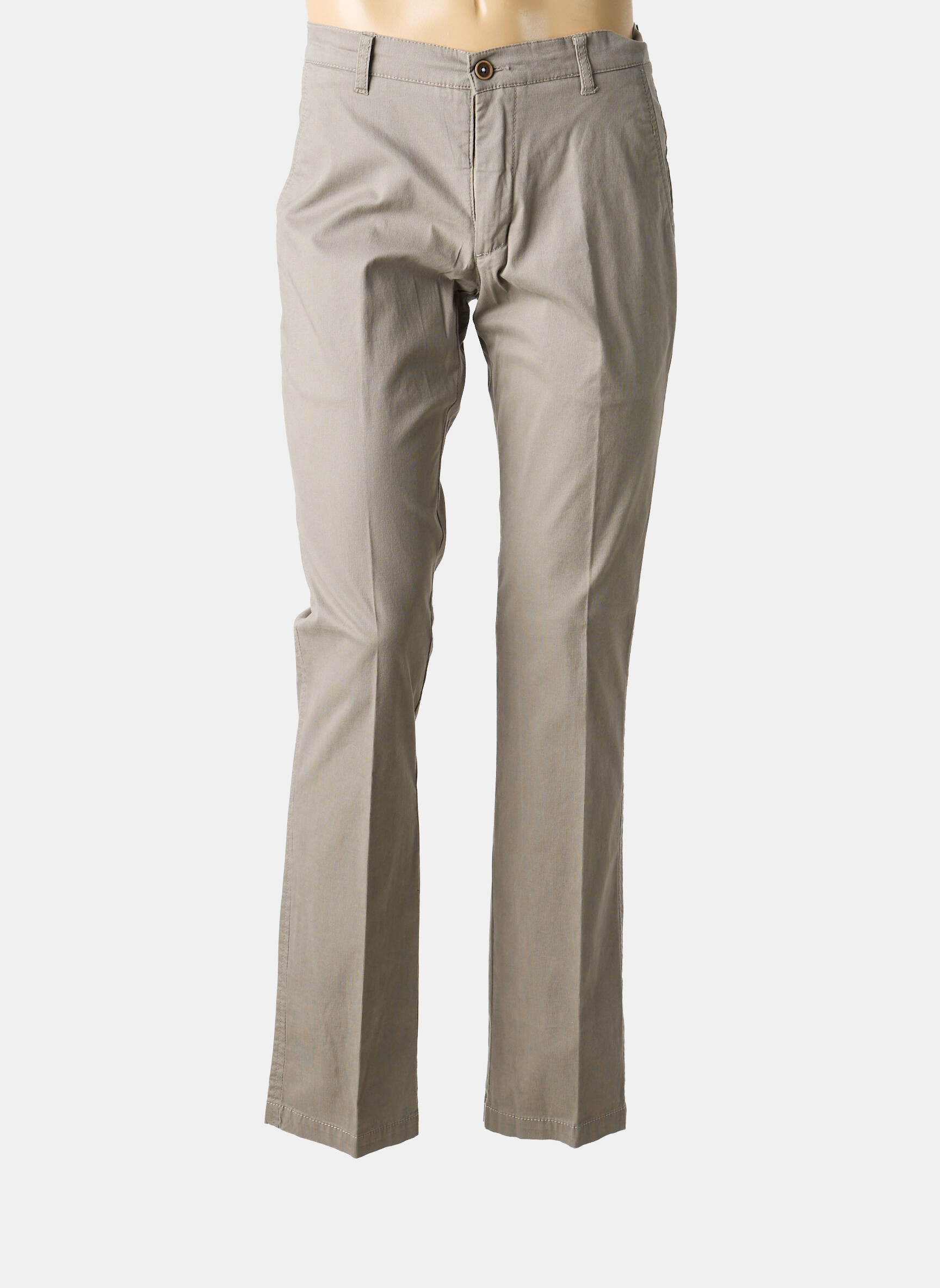 Pantalon chino tissage popeline taille normale marron PETER COFOX homme