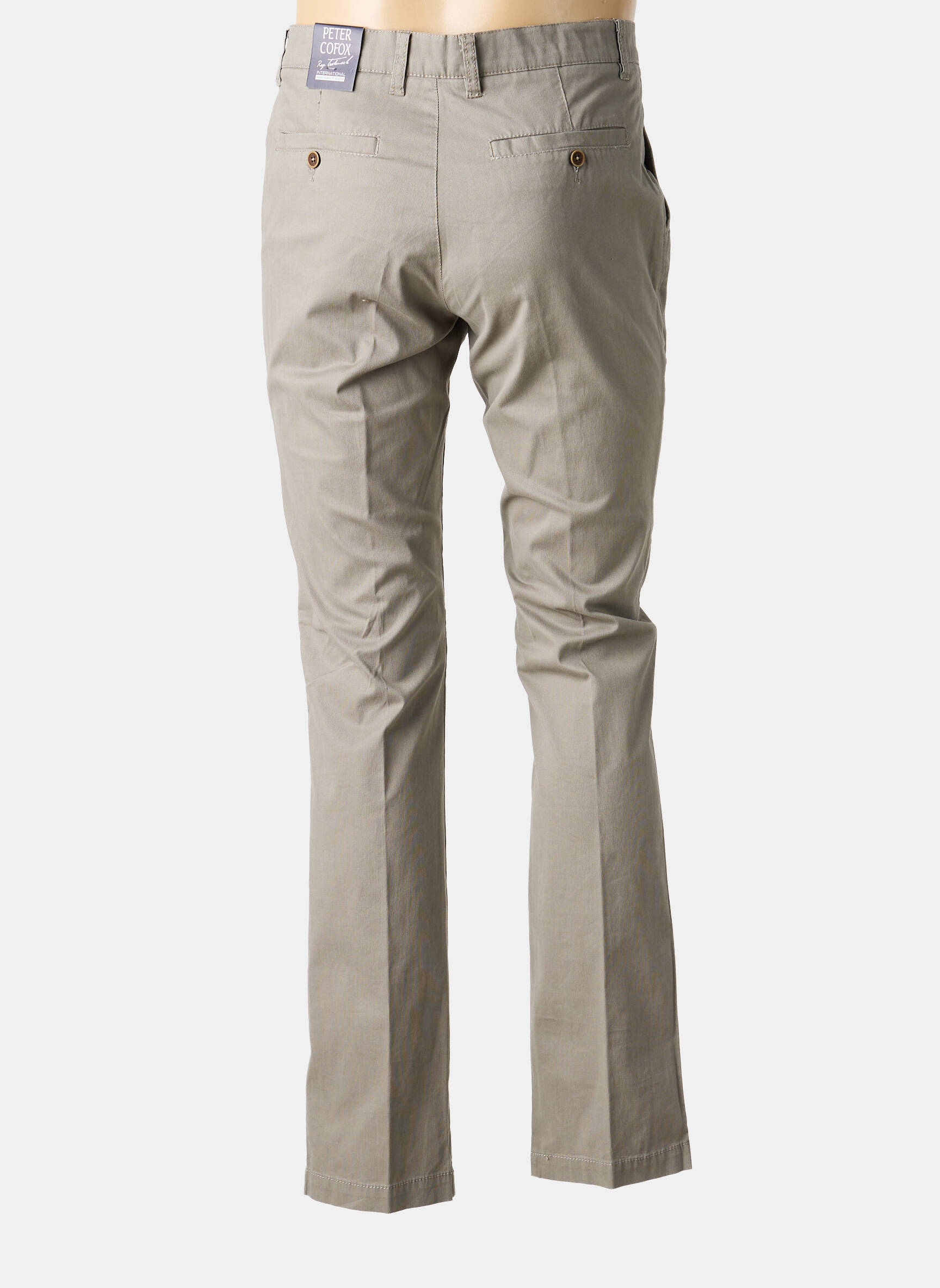 Pantalon chino tissage popeline taille normale marron PETER COFOX homme