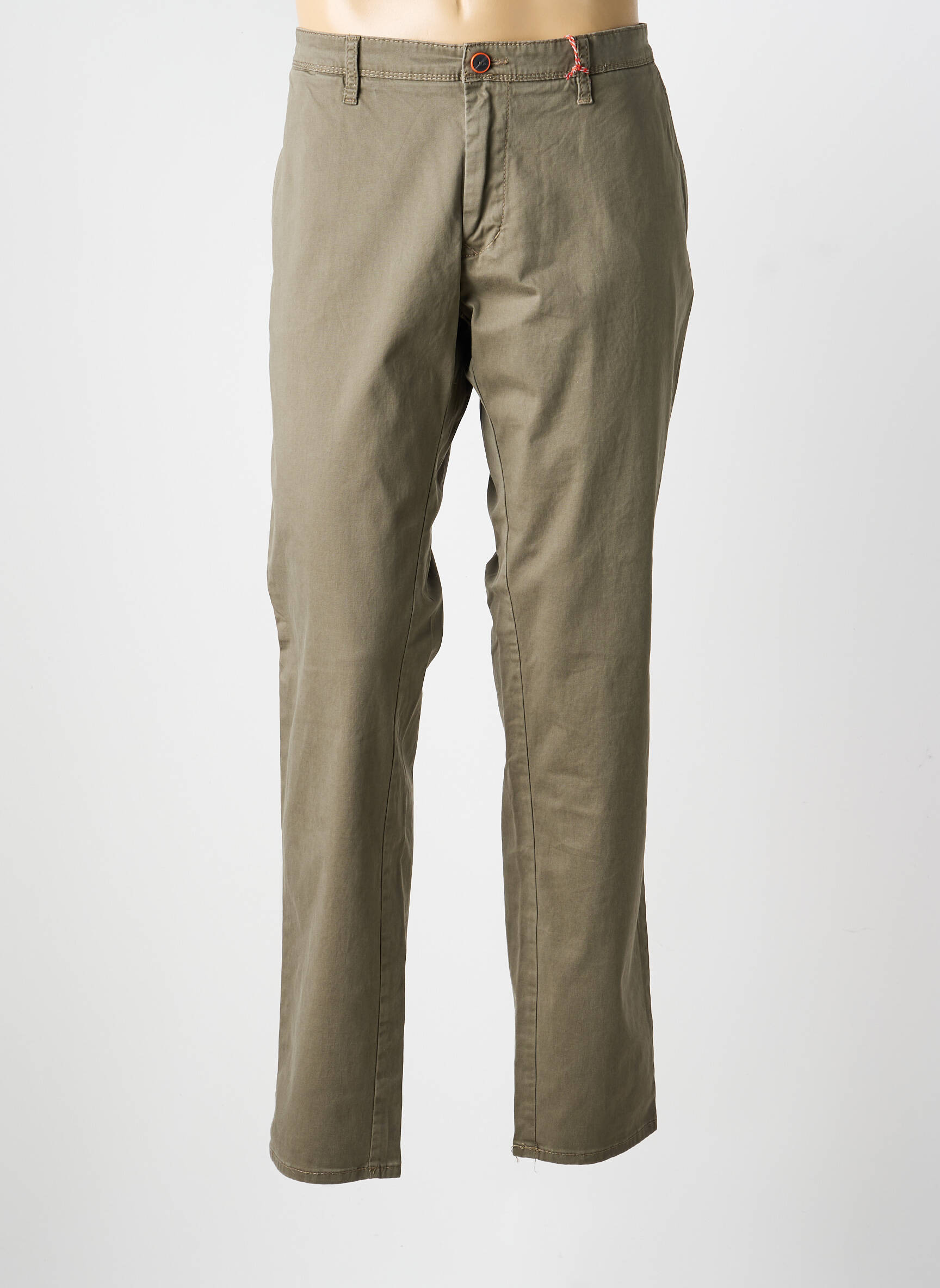 Pantalon chino tissage popeline taille normale marron HATTRIC homme
