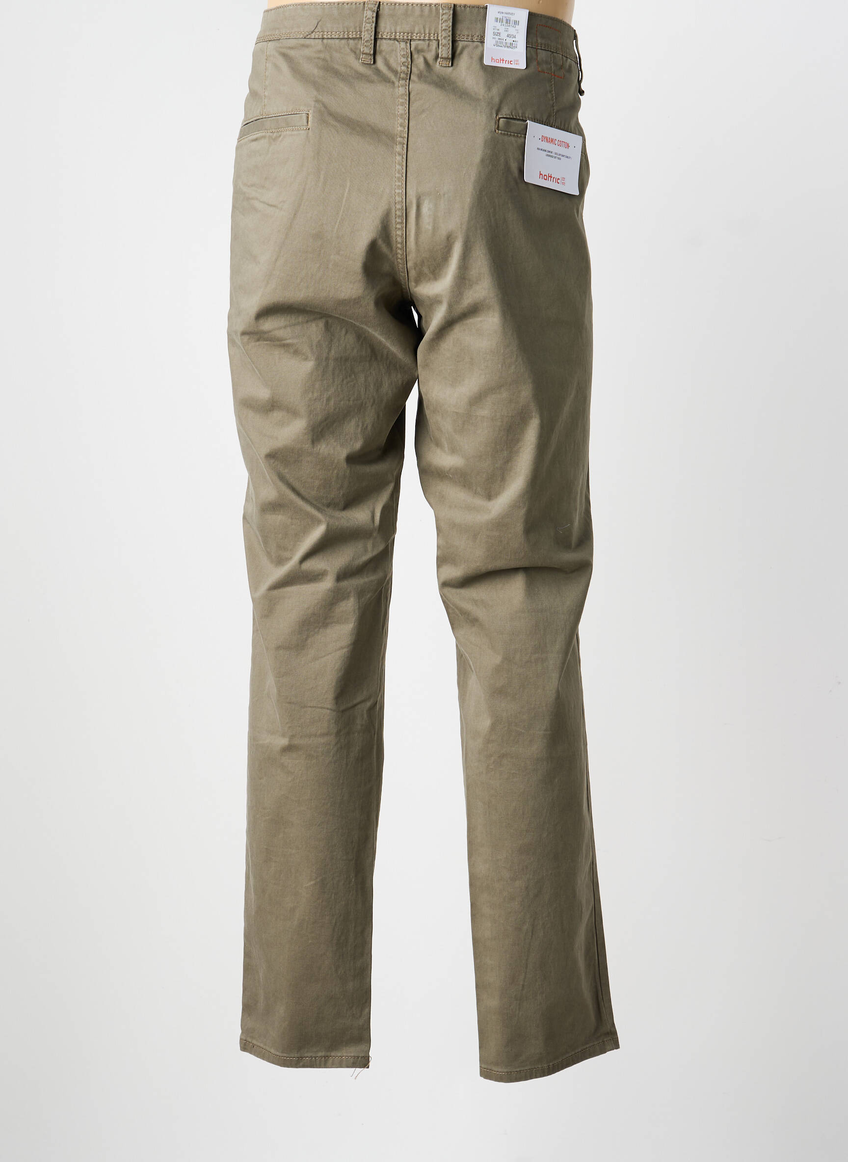 Pantalon chino tissage popeline taille normale marron HATTRIC homme