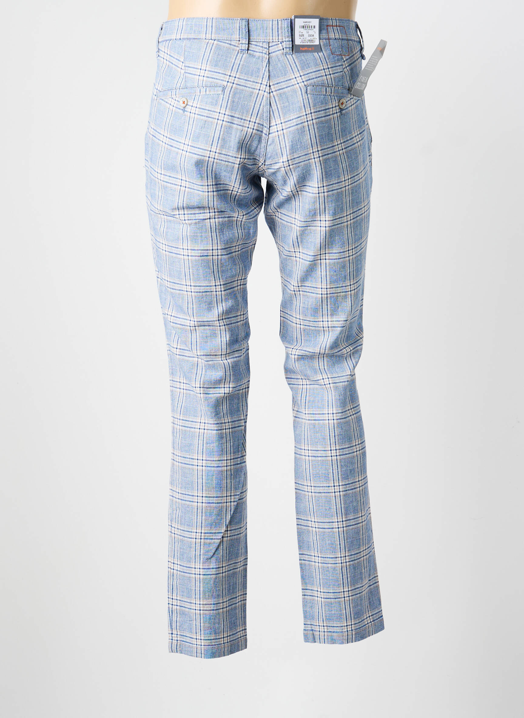 Pantalon chino poches taille normale bleu HATTRIC homme