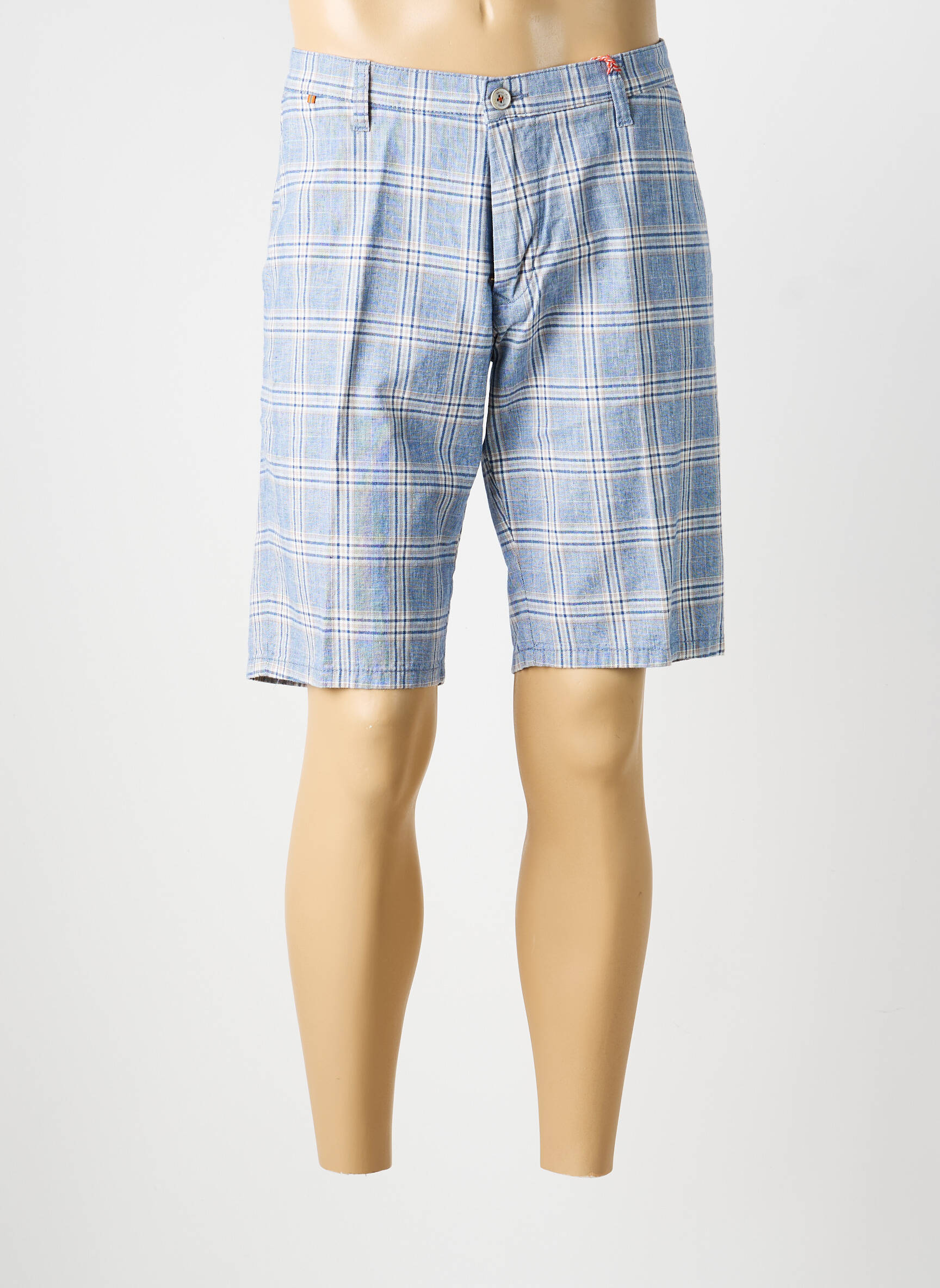 Bermuda taille à pinces taille normale bleu HATTRIC homme