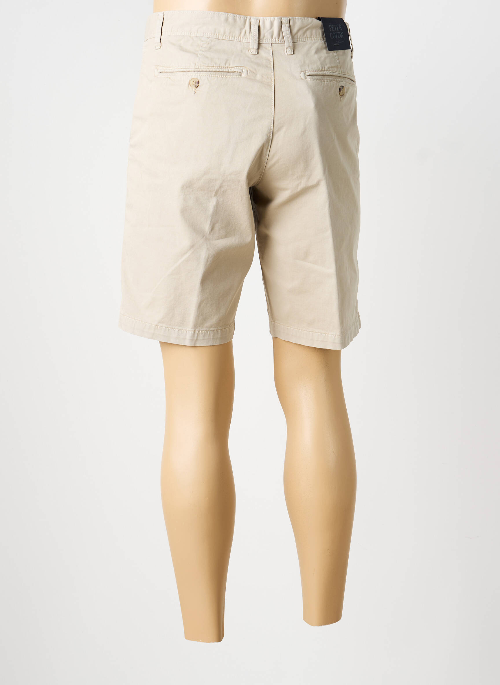 Bermuda taille à pinces taille normale beige PETER COFOX homme