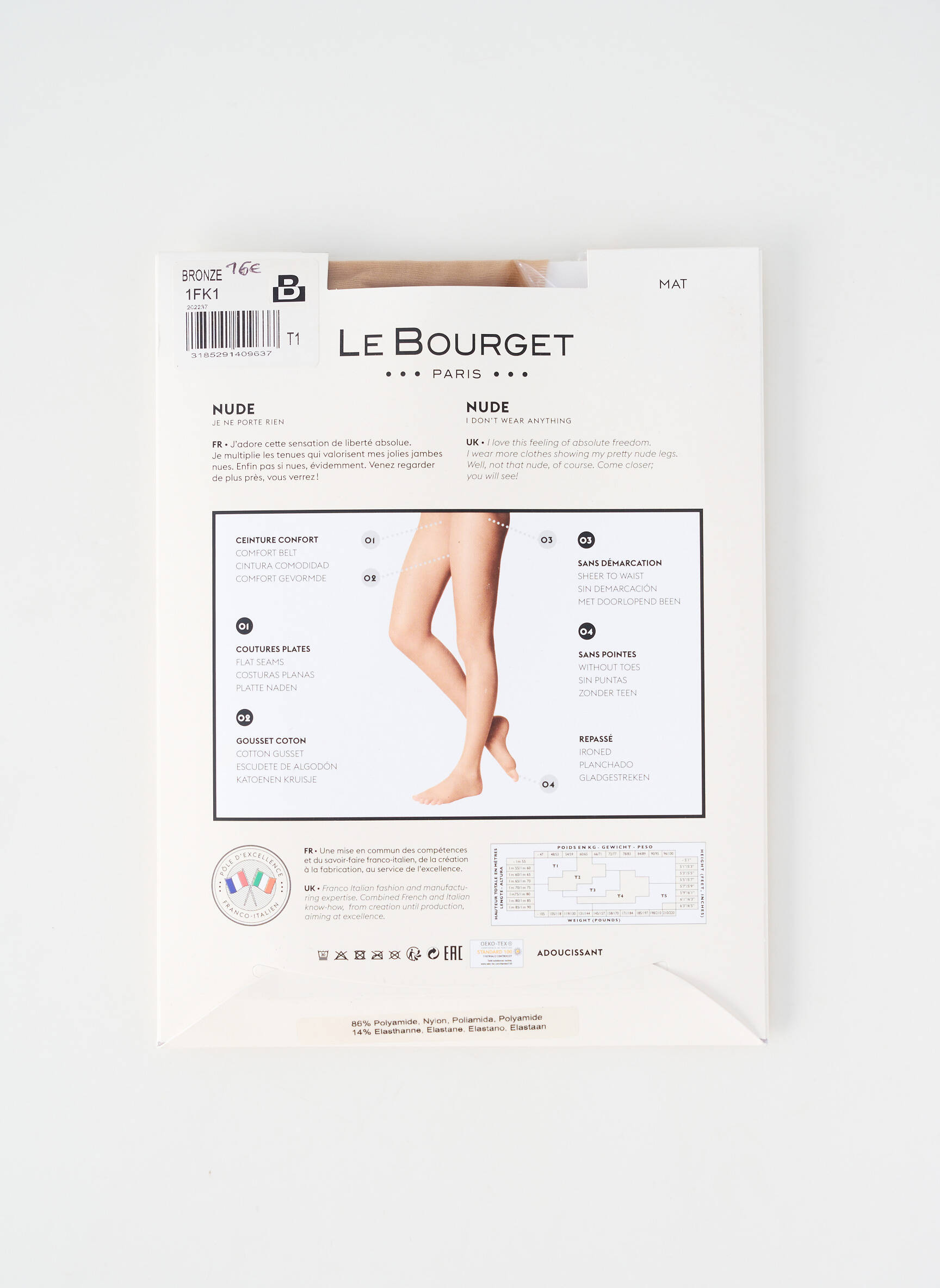 Collants stretch beige LE BOURGET femme