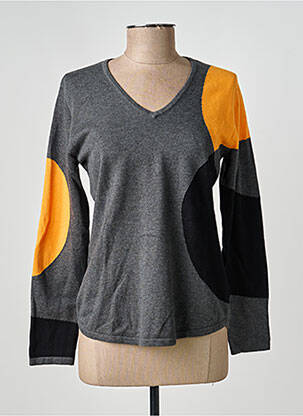 Pull tissage chiné manches longues gris MARBLE femme