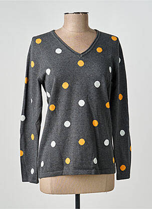 Pull tissage chiné manches longues gris MARBLE femme