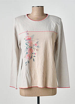 Pull coupe cintrée manches longues gris MINO MORA femme