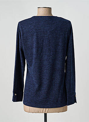 Pull tissage chiné manches longues bleu GALMALLA femme