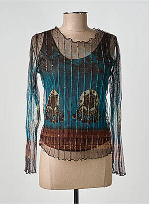 Top col rond manches longues marron FRED SABATIER femme