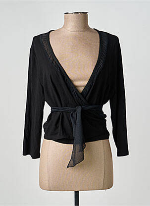Gilet cache-cœur stretch noir FRED SABATIER femme