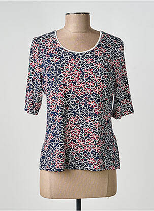 T-shirt imprimé fantaisie manches courtes bleu BARBARA LEBEK femme