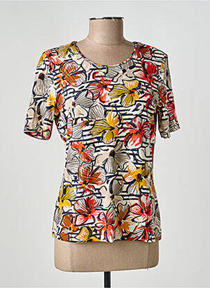 T-shirt stretch manches courtes jaune BARBARA LEBEK femme