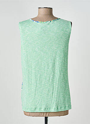 Top col v sans manche vert BARBARA LEBEK femme