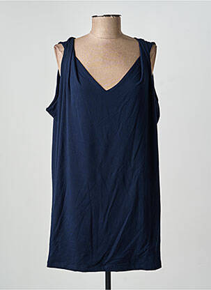 Top stretch sans manche bleu YOEK femme