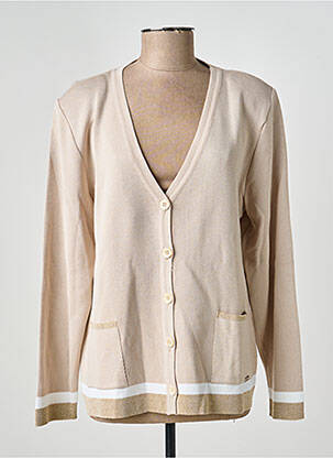 Gilet manches longues resserrée sur le bas beige MINO MORA femme