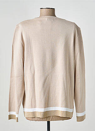 Gilet manches longues resserrée sur le bas beige MINO MORA femme
