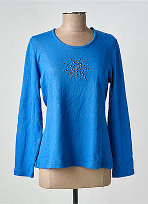 Pull coupe cintrée manches longues bleu GUY DUBOUIS femme