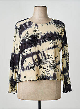 Top imprimé fantaisie manches longues beige FRED SABATIER femme