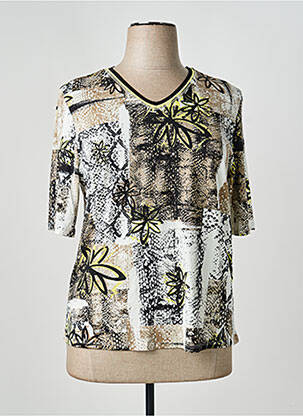 T-shirt col v manches courtes noir BARBARA LEBEK femme