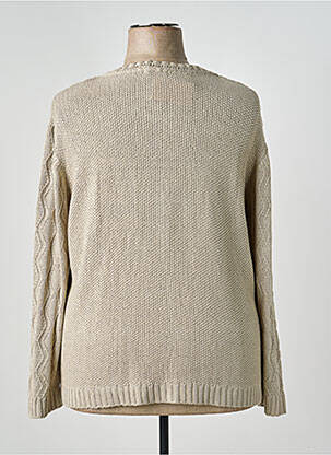 Gilet manches longues col rond beige MINO MORA femme