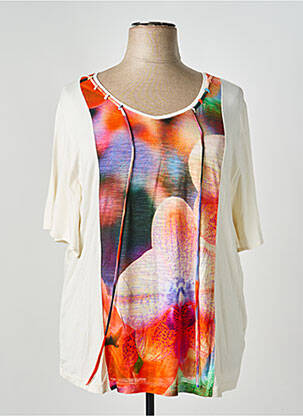 T-shirt imprimé fantaisie manches courtes orange ALAIN WEIZ femme