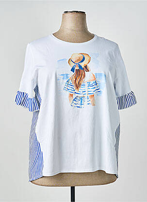 T-shirt stretch manches courtes bleu GALMALLA femme