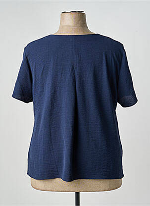 Top coupe fluide manches courtes bleu GEVANA femme