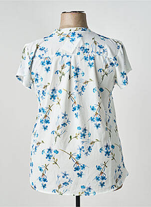 Blouse légère et transparente manches courtes bleu GALMALLA femme