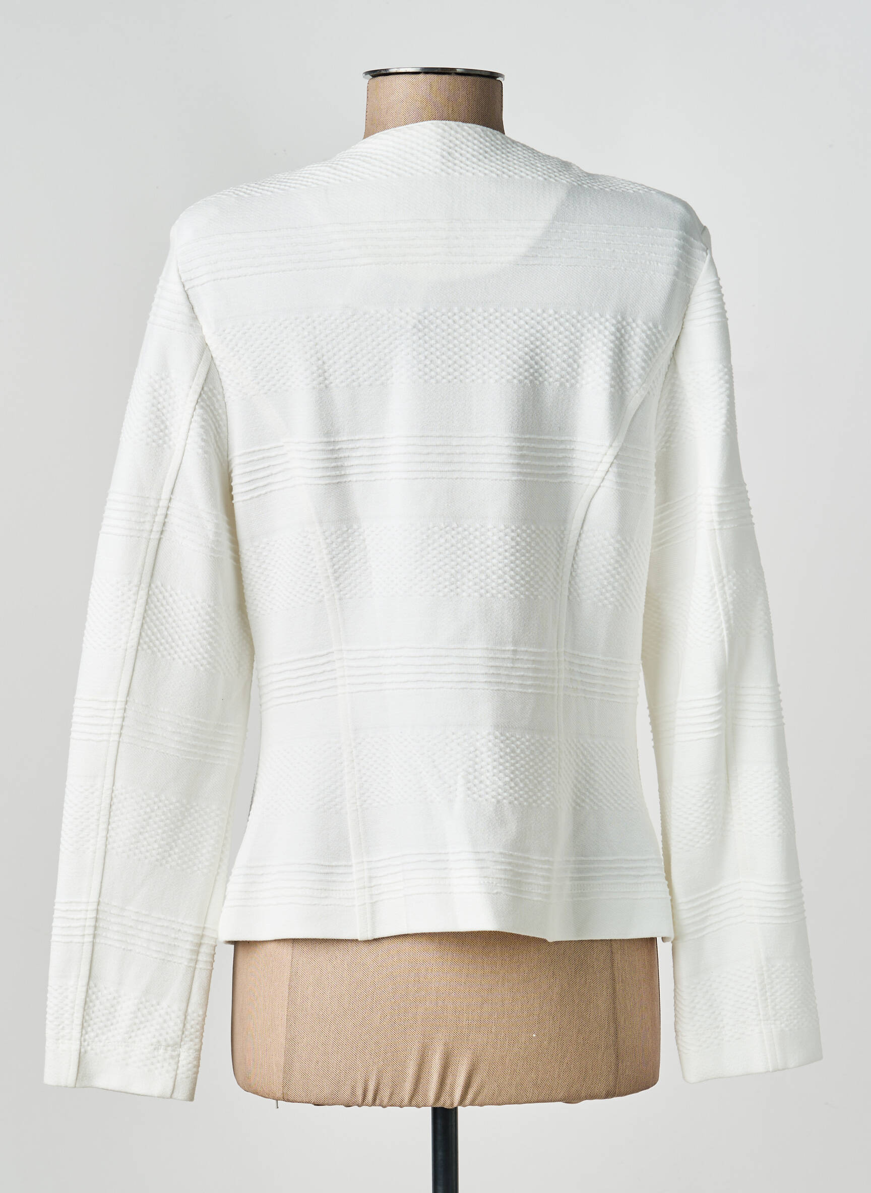 Veste casual col rond blanc BARBARA LEBEK femme