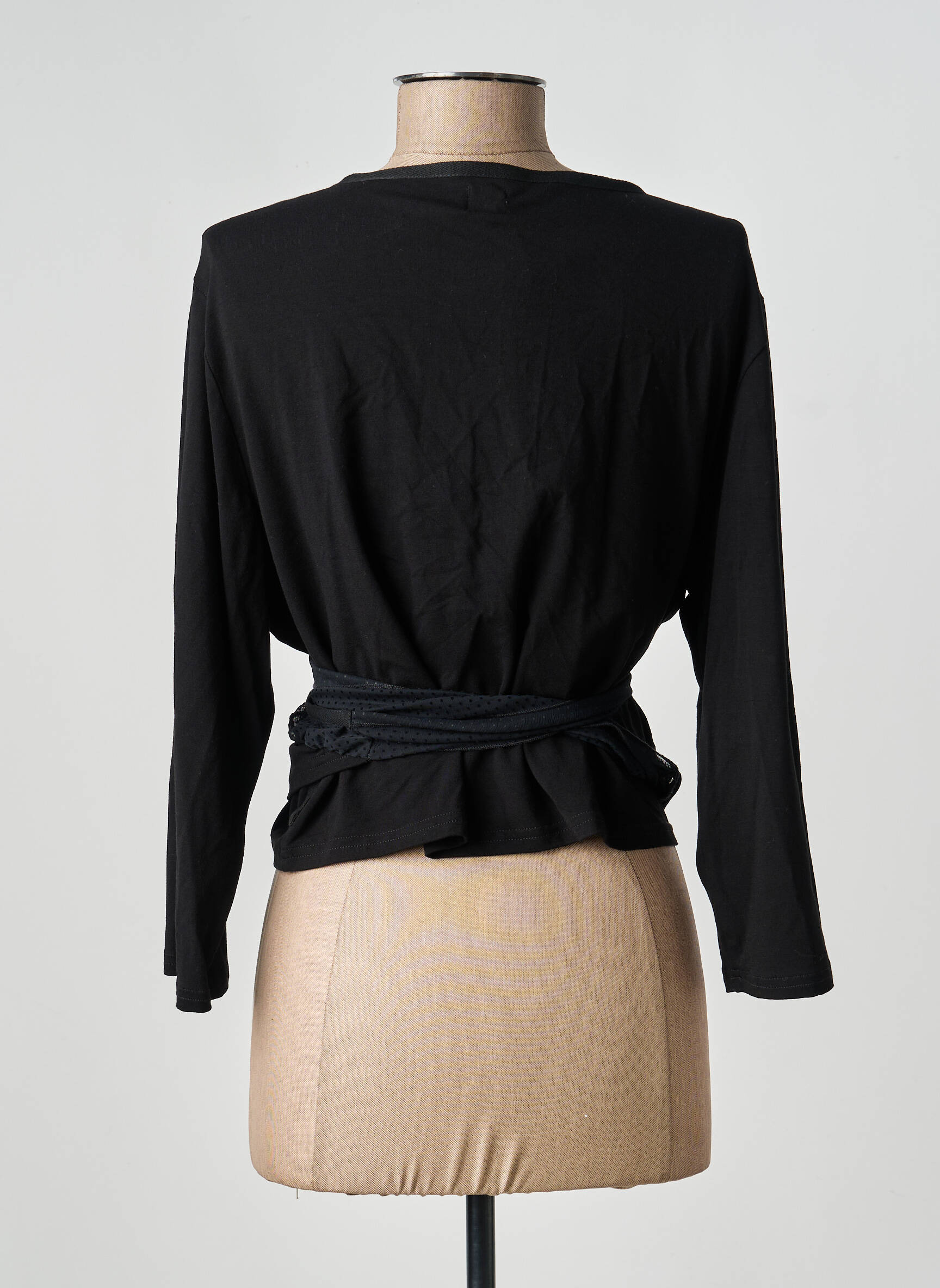 Gilet cache-cœur stretch noir FRED SABATIER femme
