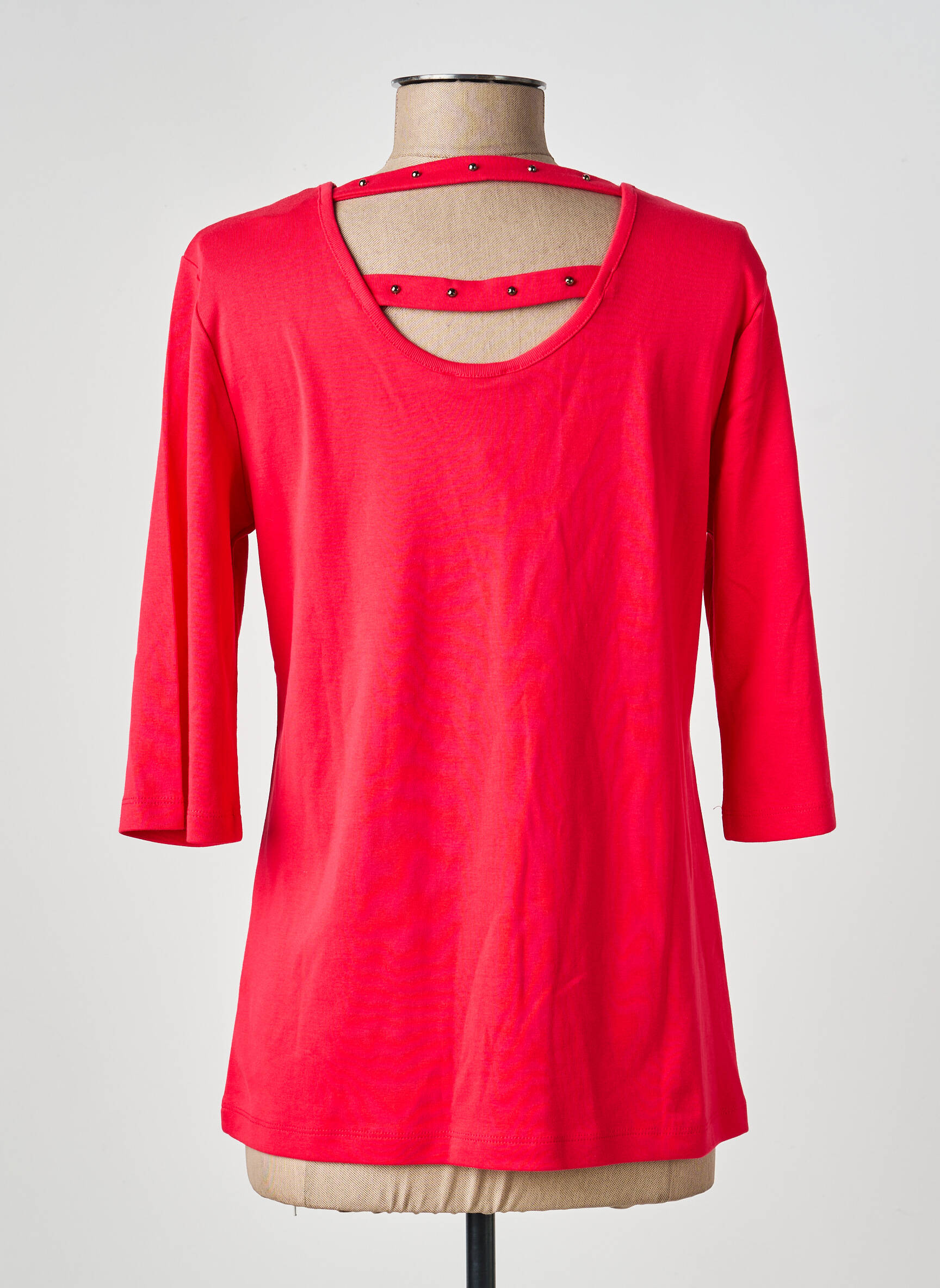 T-shirt manches 3/4 manches 3/4 rouge MARBLE femme