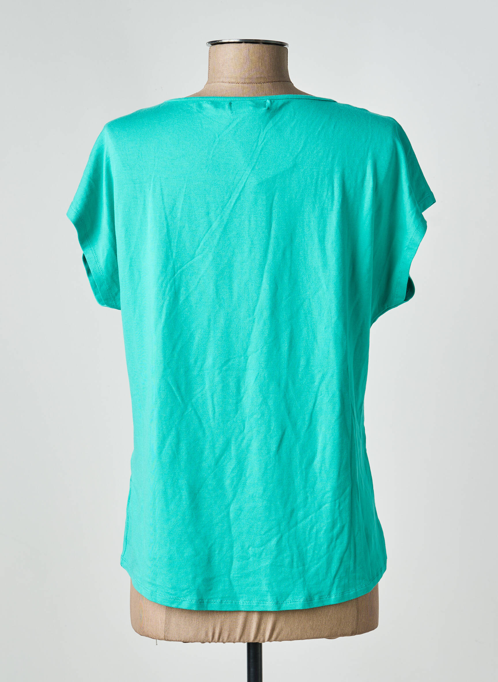 T-shirt sérigraphie avec strass manches courtes bleu GALMALLA femme