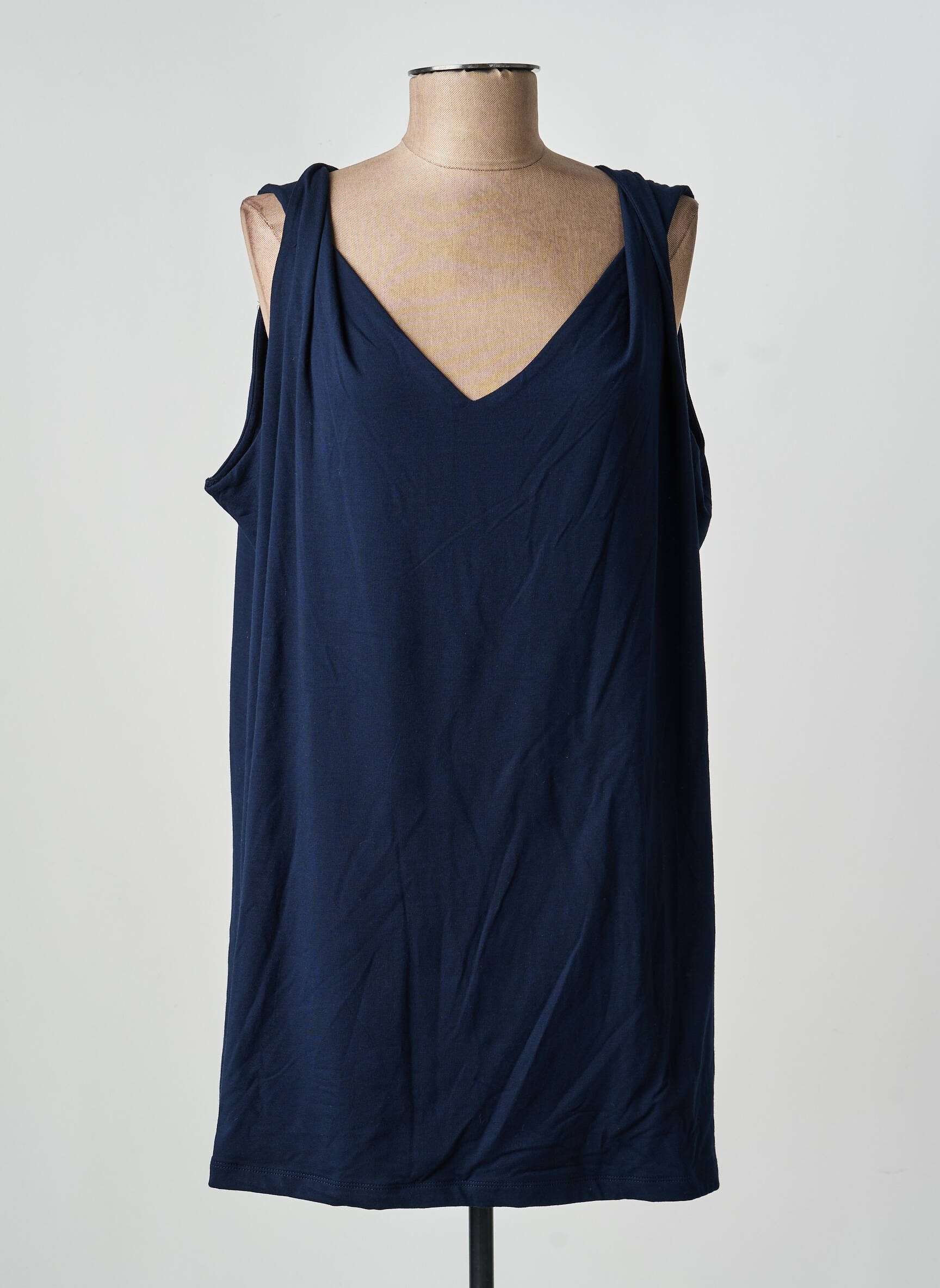 Top stretch sans manche bleu YOEK femme